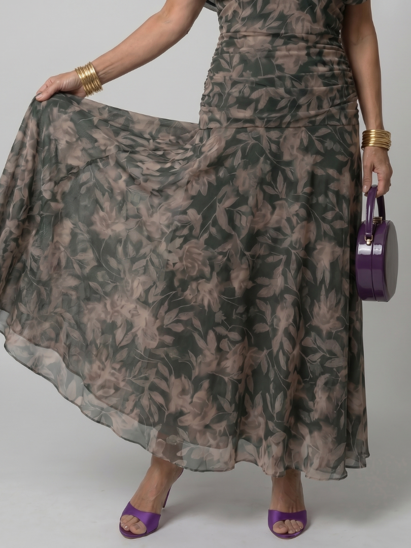 AVA | Midi dress with off-shoulder neckline
