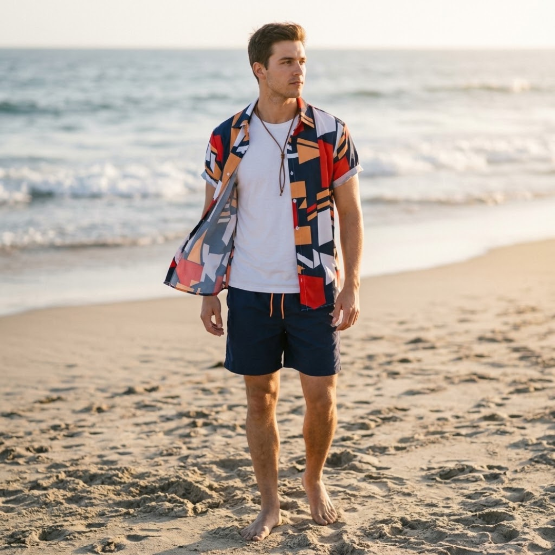 ARTHUR | Shirt and shorts set with all-over print