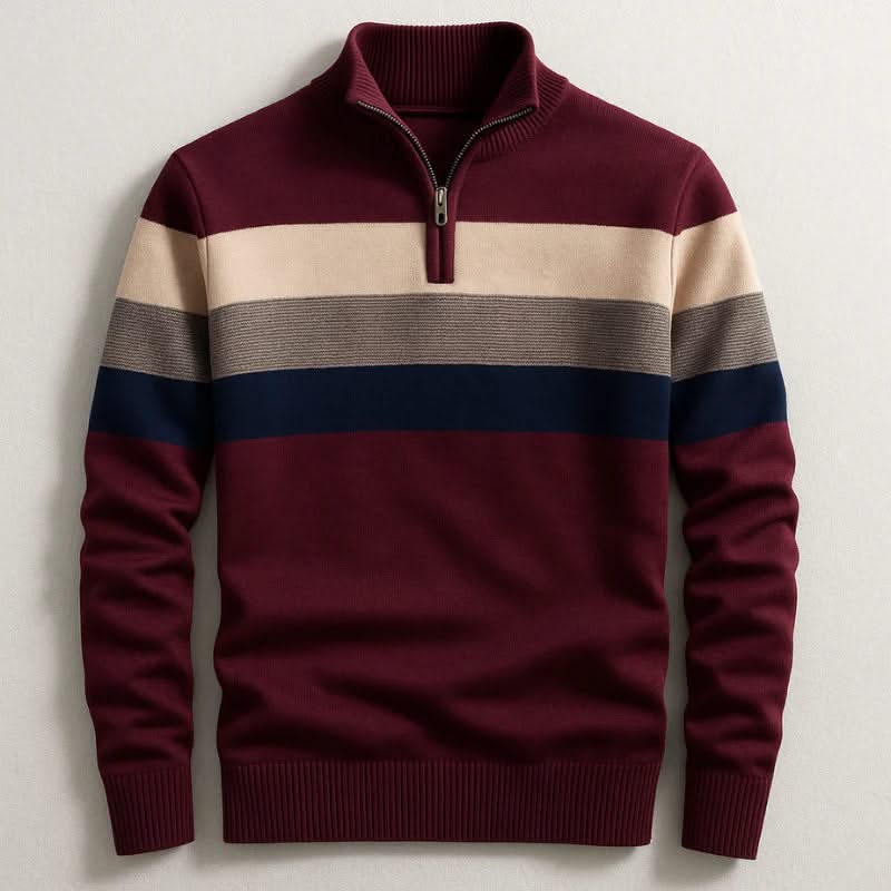 THEO | Pullover with quarter-zip neckline