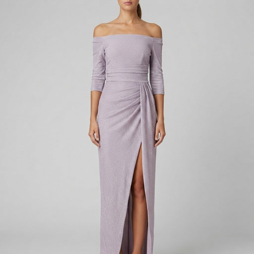 EIRIAN | Maxi dress with off-shoulder neckline