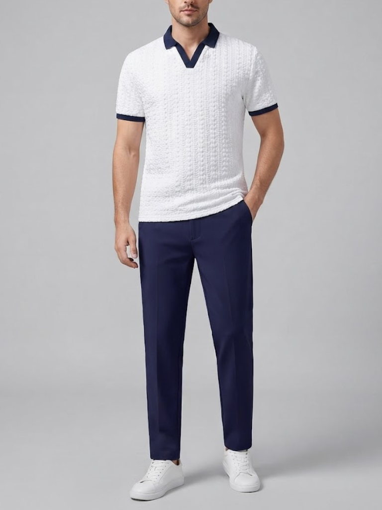 NOAH | Set with striped tapered trousers