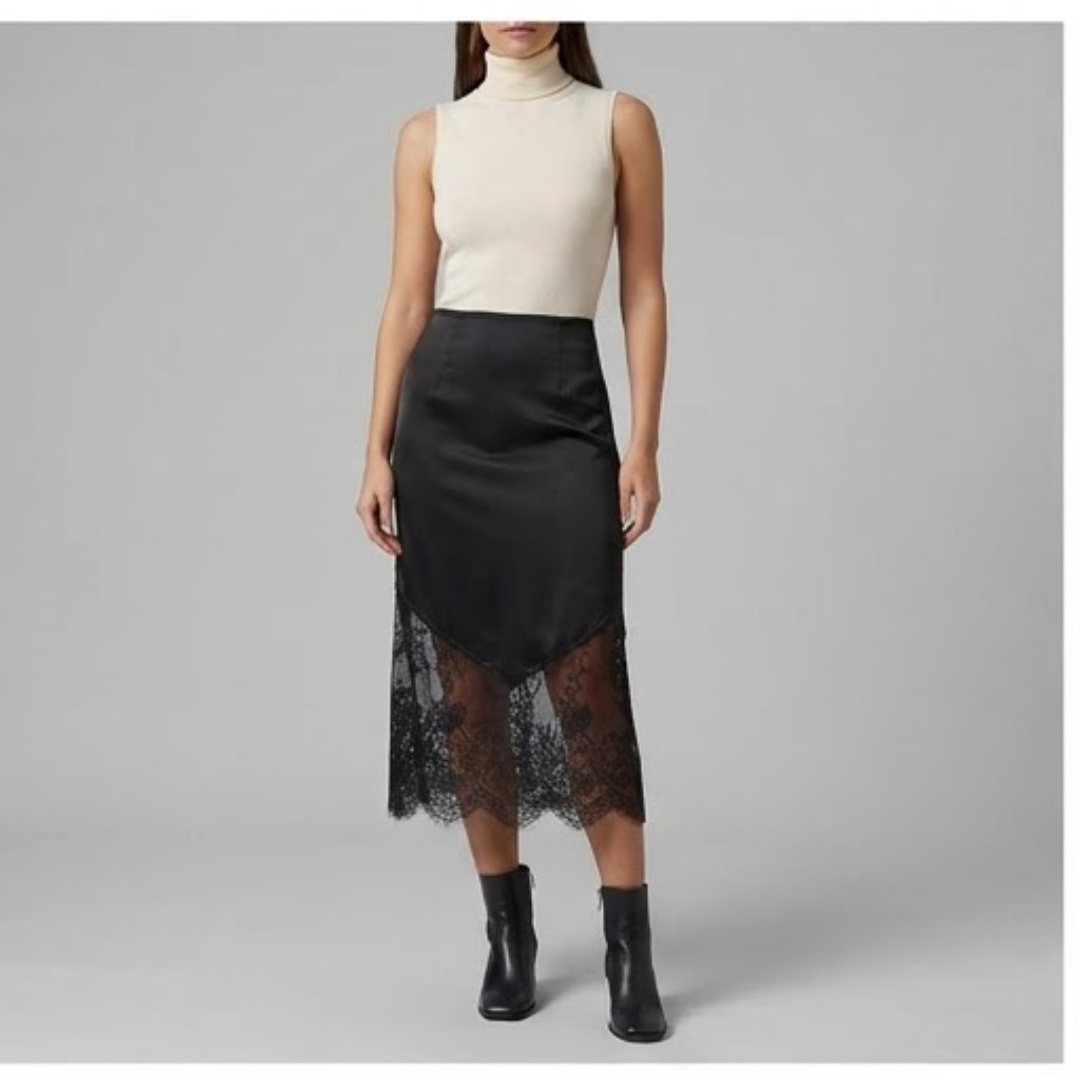 AURELIA | Skirt with lace patchwork detail