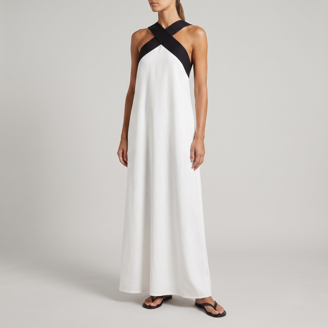 RUBY | Maxi dress with crossed front