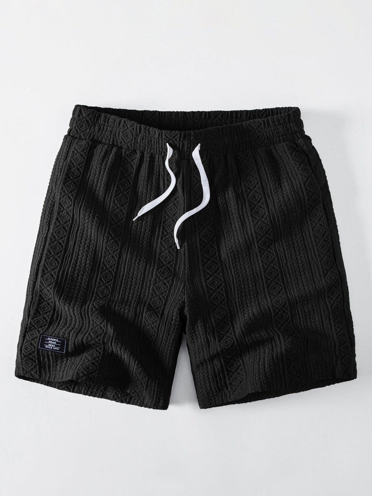 THEO | Drawstring shorts with jacquard pattern