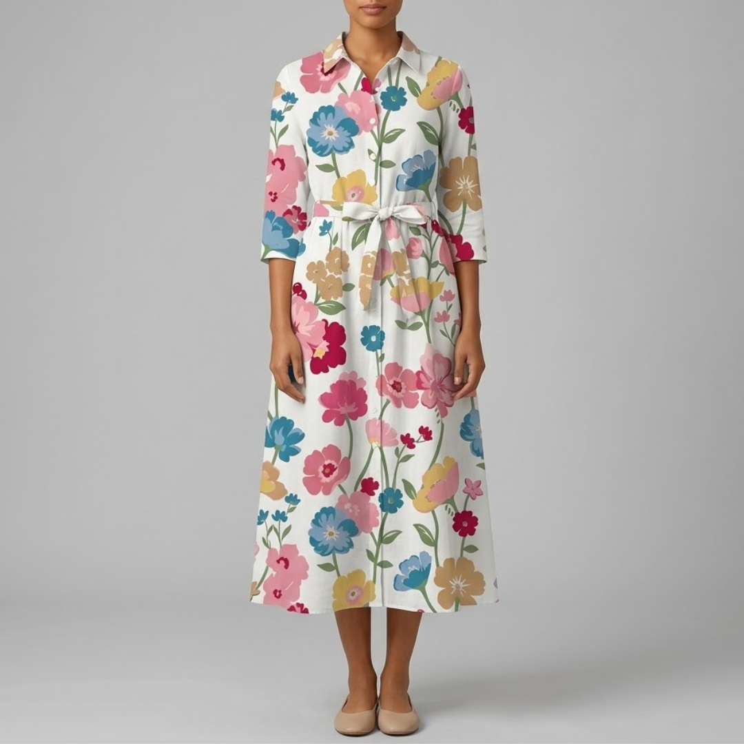 SIENNA | Midi dress with floral print