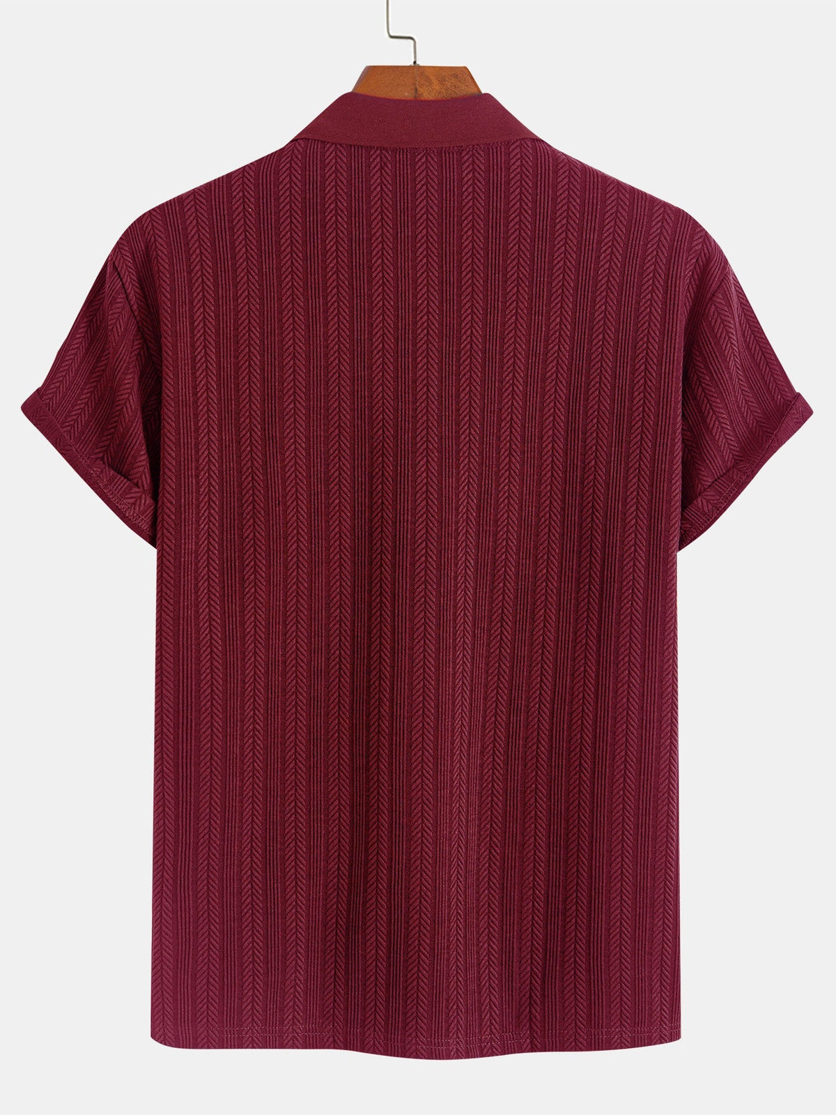 GEORGE | Polo with half-zip and herringbone texture