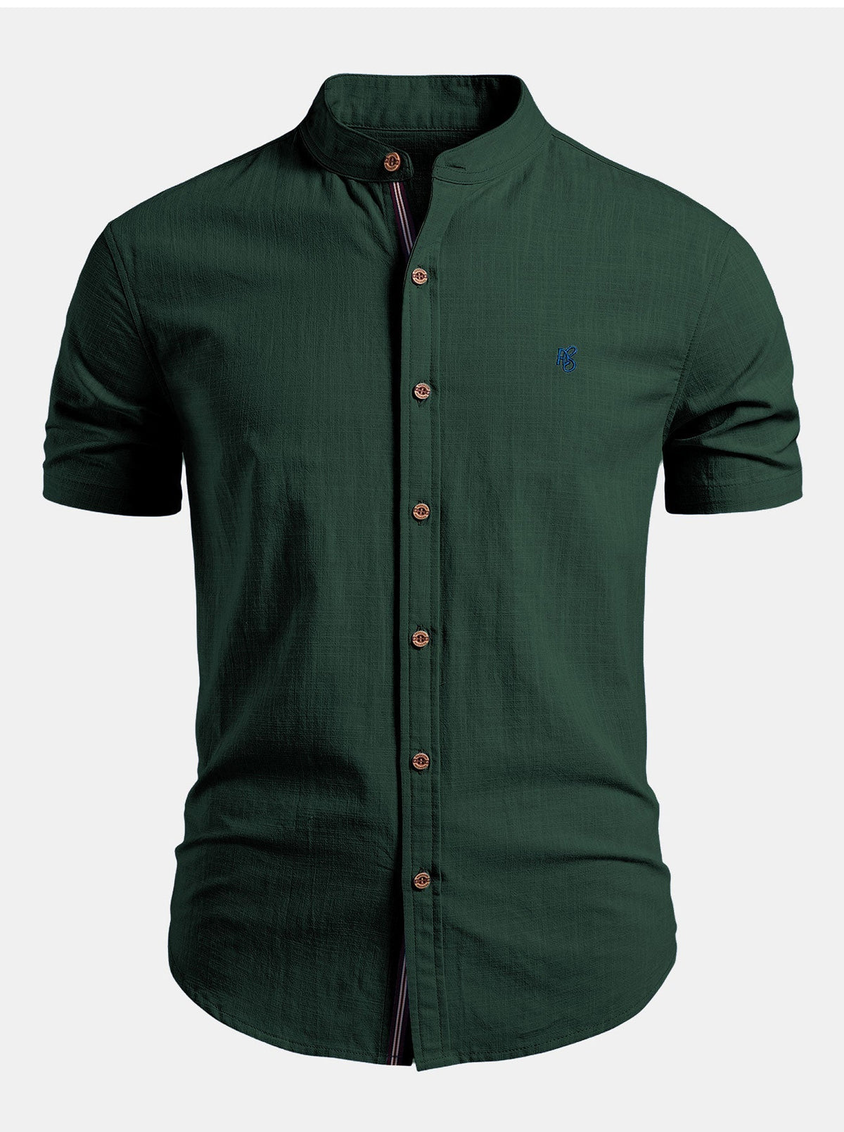 WILLIAM | Short-sleeve shirt with stand collar