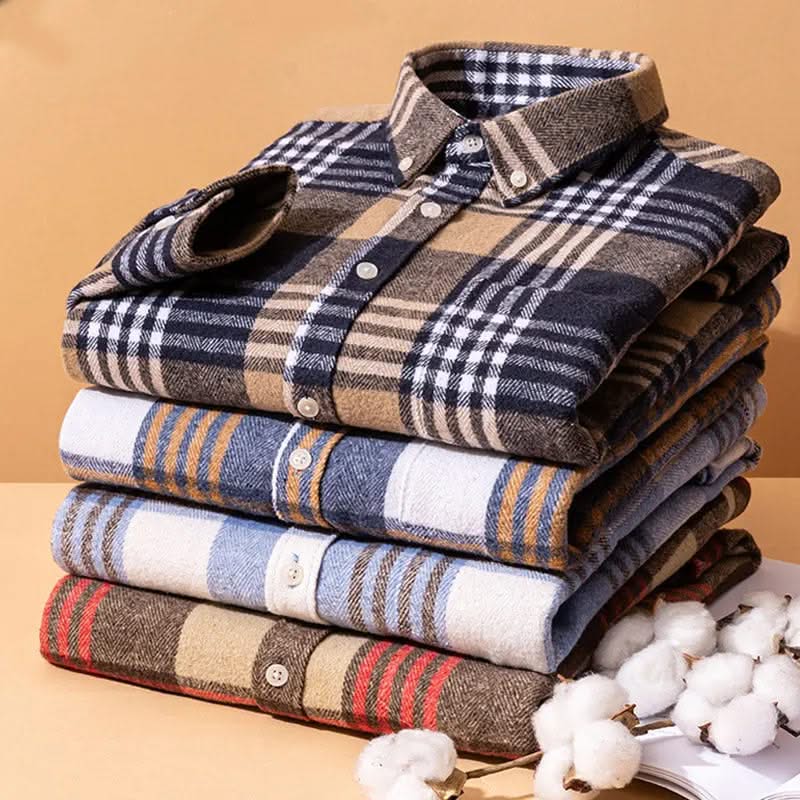 GRAYSON | Flannel shirt with button-down collar