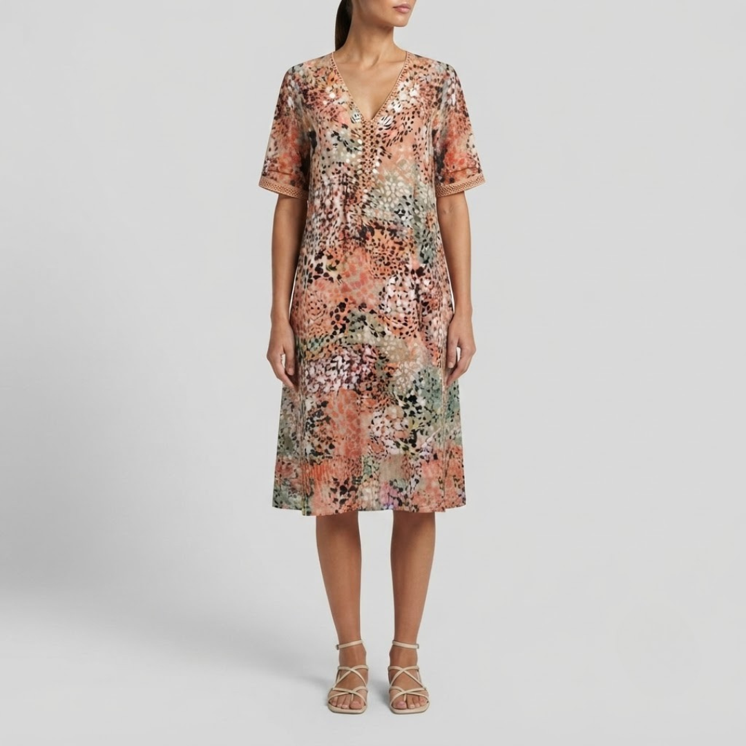 MAYA | Midi dress with flowing silhouette