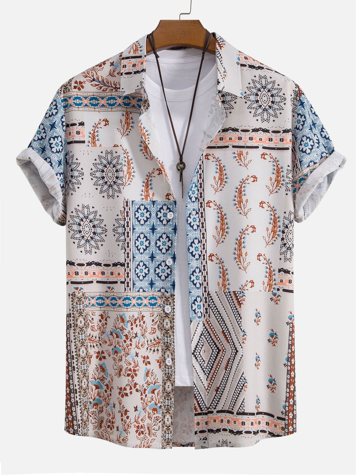AVA | Shirt and shorts set with scarf print