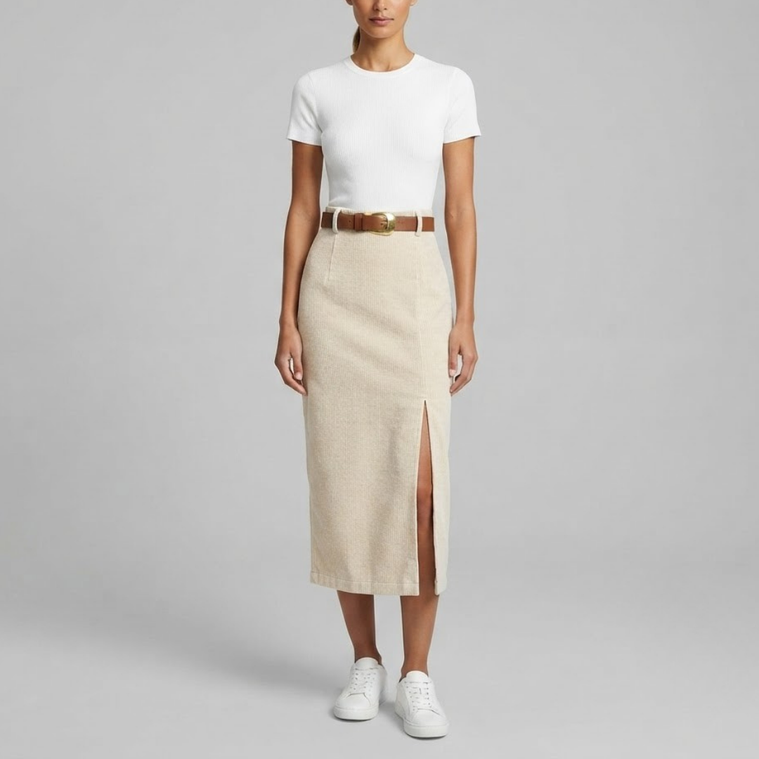 JEMIMA | Bodycon skirt with corduroy texture