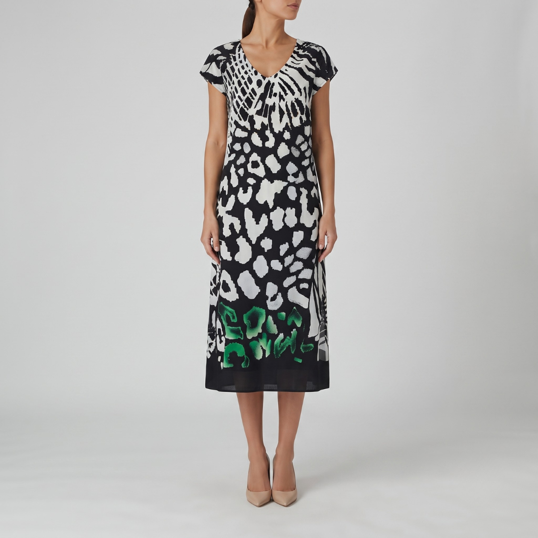 SERENA | Midi dress with printed pattern