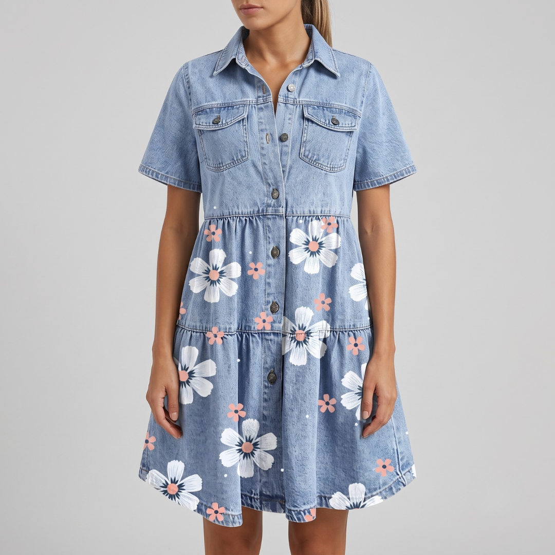 MARIBEL | Shirt dress with floral detail