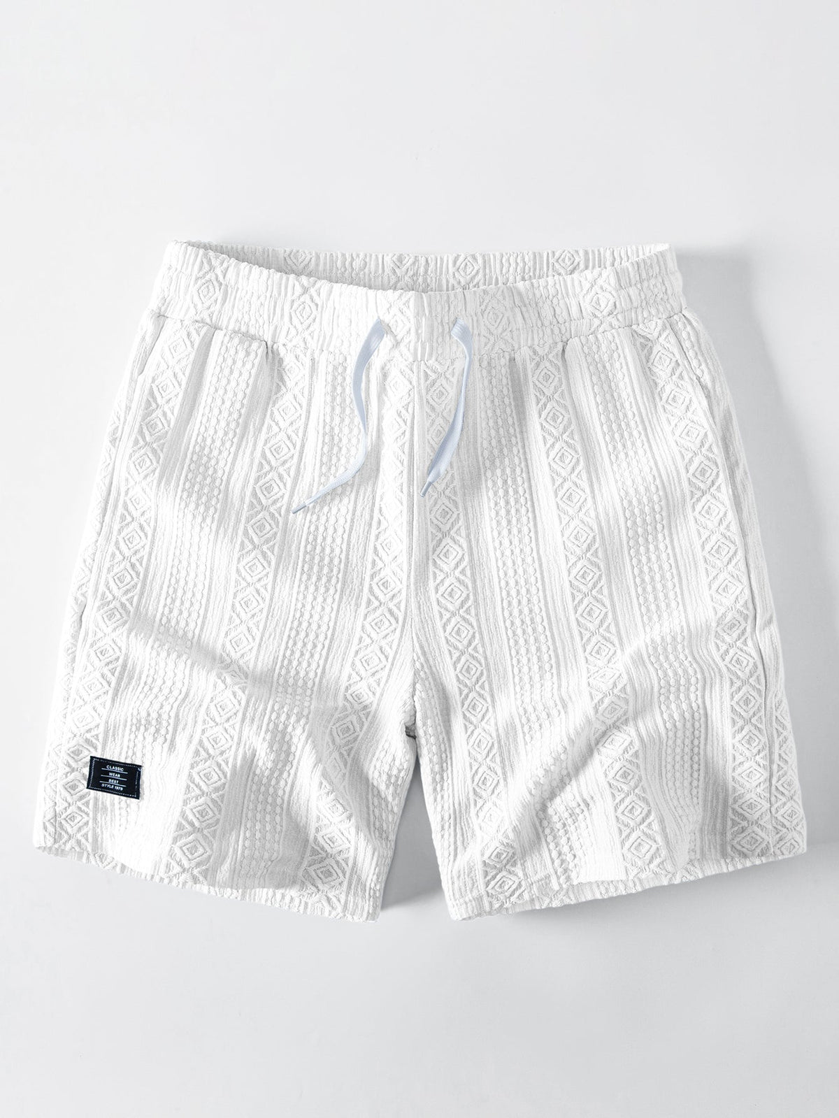 THEO | Drawstring shorts with jacquard pattern