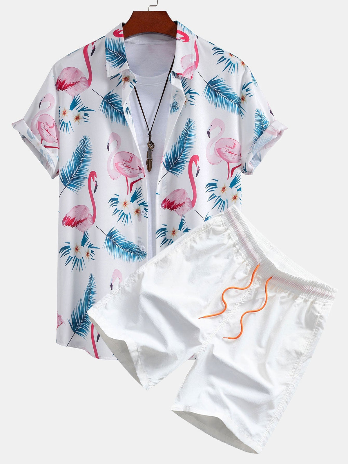 AURELIA | Shirt and shorts set with flamingo print