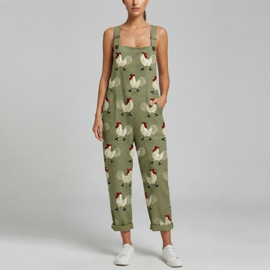 IVY | Jumpsuit with rooster print