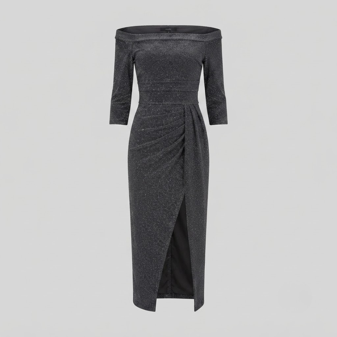 EIRIAN | Maxi dress with off-shoulder neckline