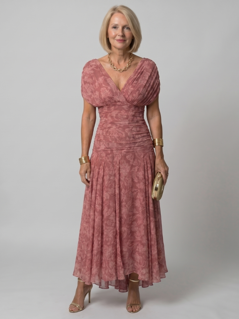 AVA | Midi dress with off-shoulder neckline