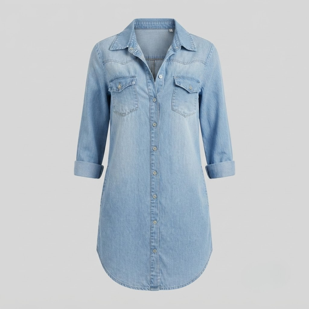 GRACE | Midi shirt dress with relaxed fit