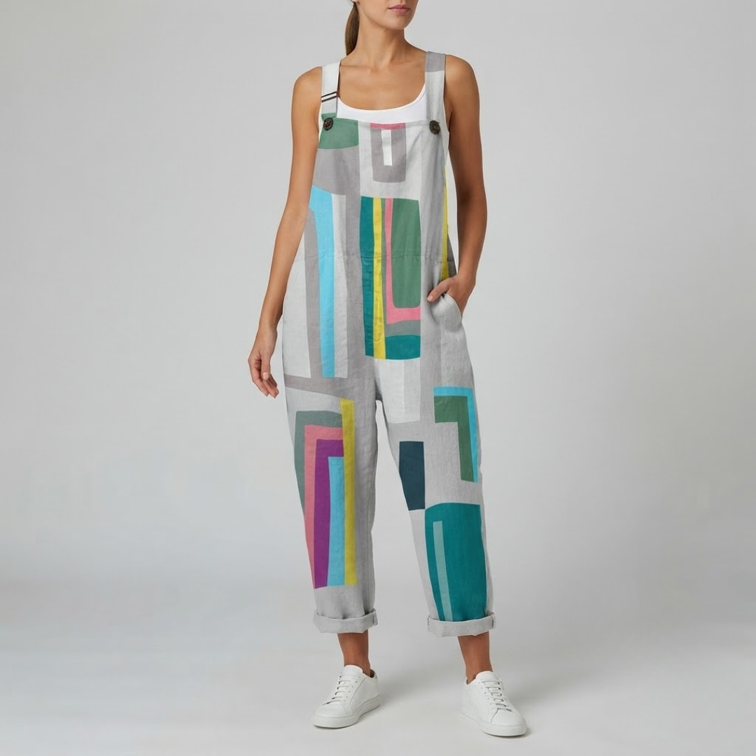 DANI | Jumpsuit with geometric colourblock print