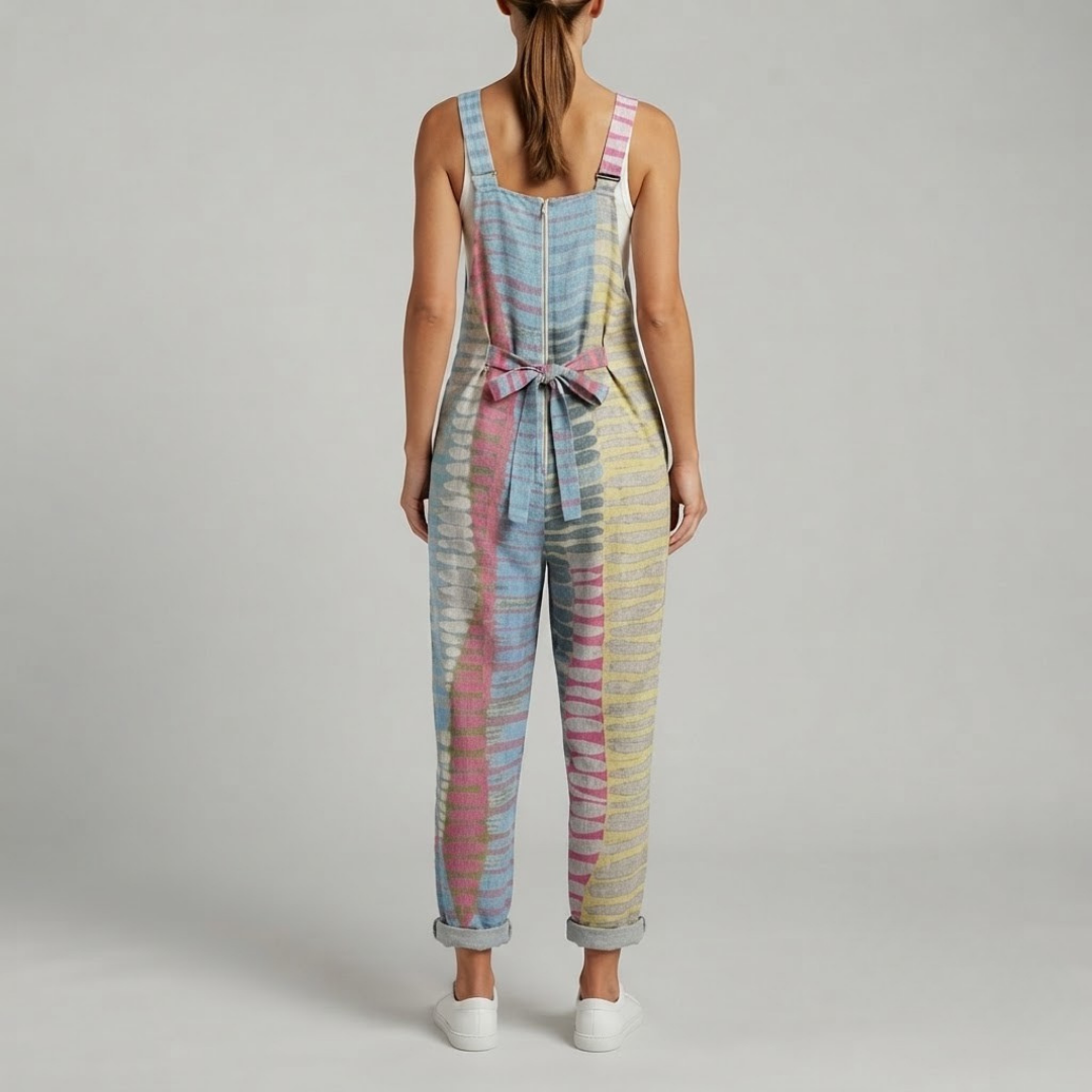 FLORENCE | Striped jumpsuit with adjustable straps