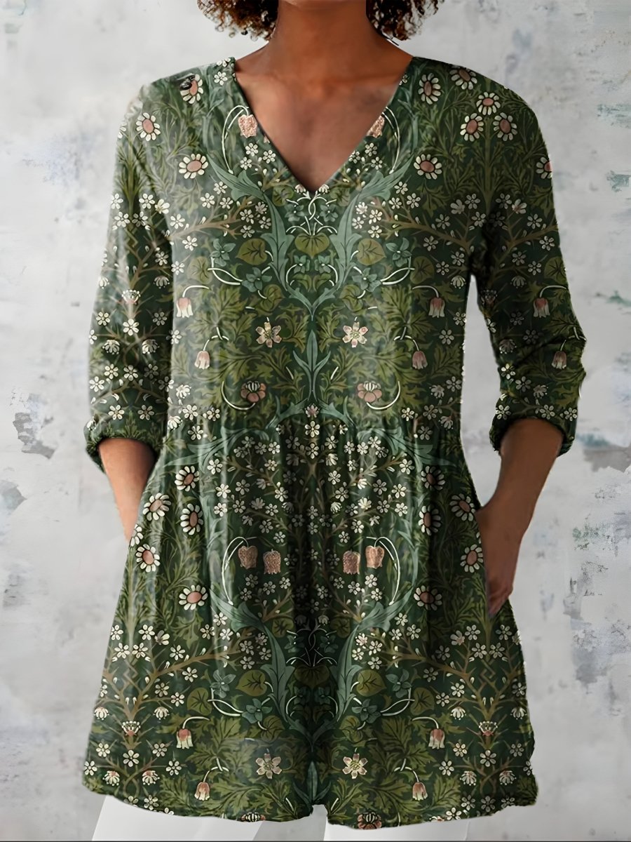 CECELIA | Long blouse with V-neck