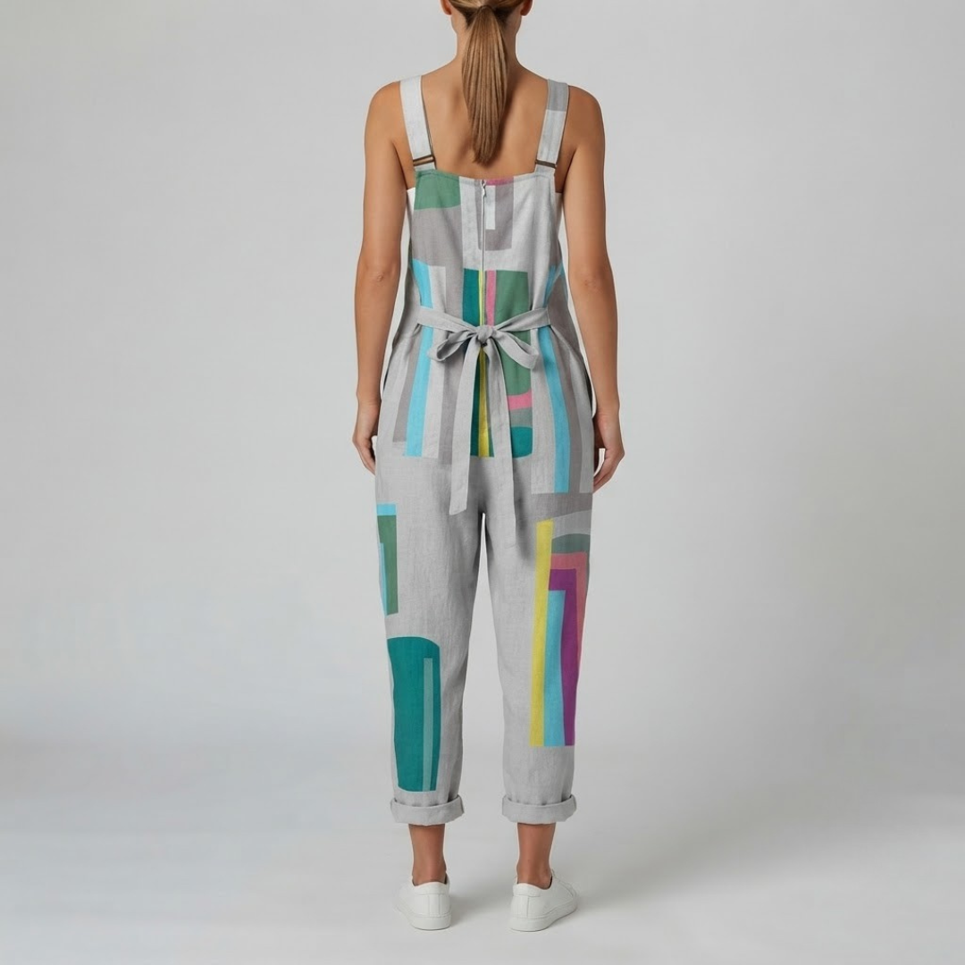 DANI | Jumpsuit with geometric colourblock print