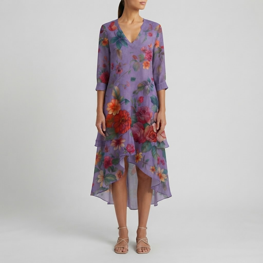 VALERY | Midi dress with floral print