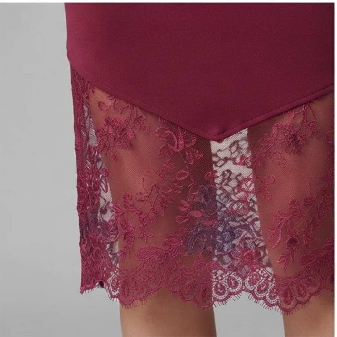 AURELIA | Skirt with lace patchwork detail