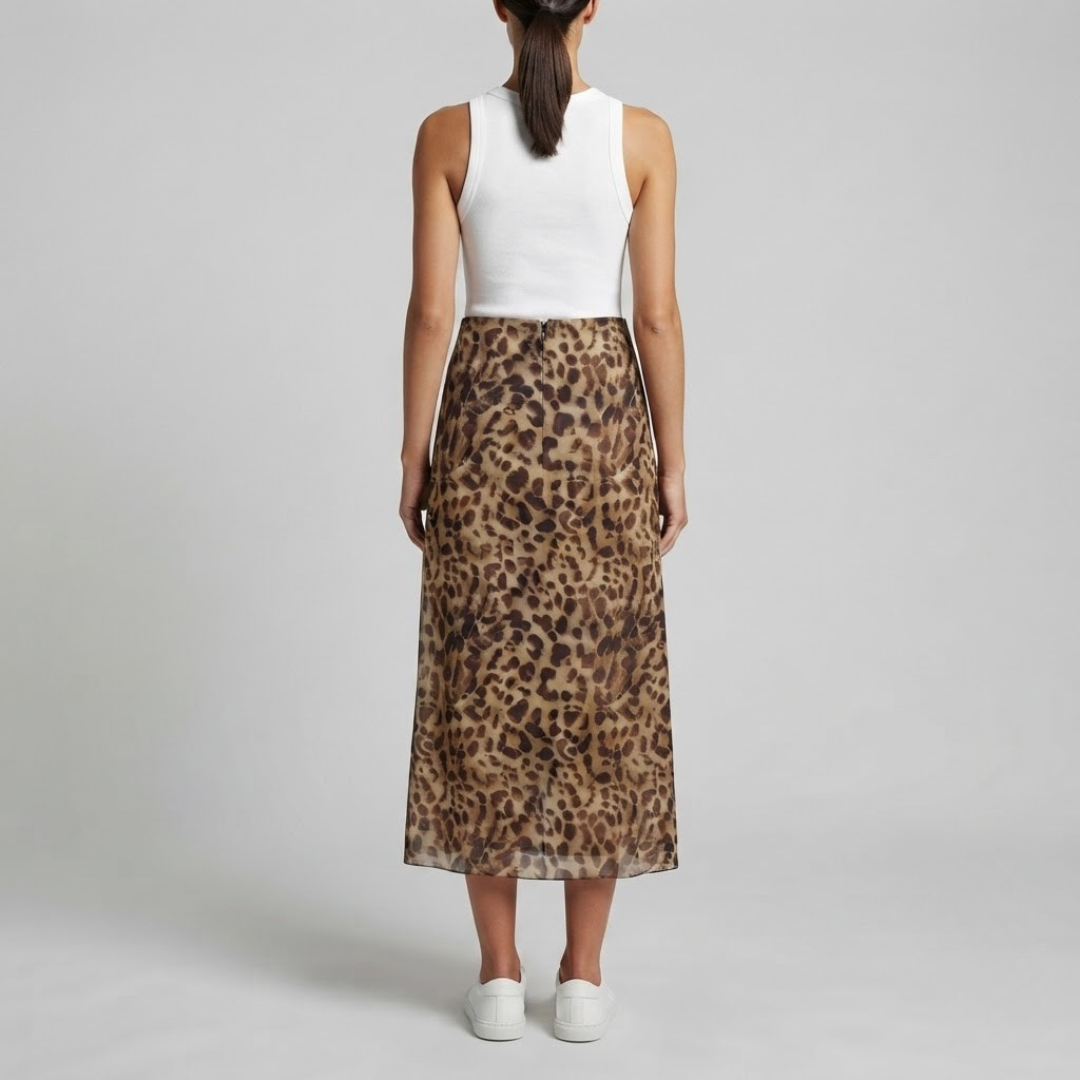 LILY | Skirt with leopard print