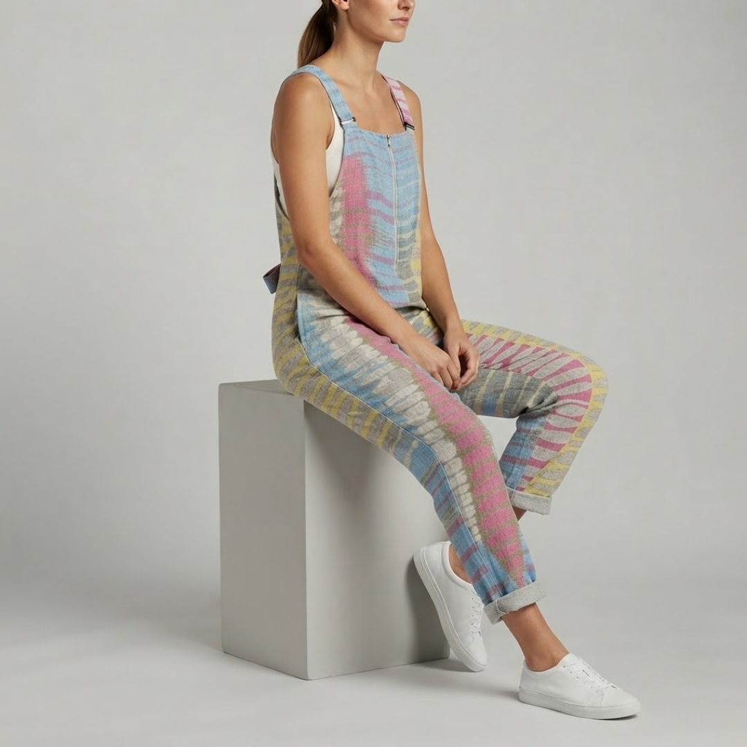 FLORENCE | Striped jumpsuit with adjustable straps