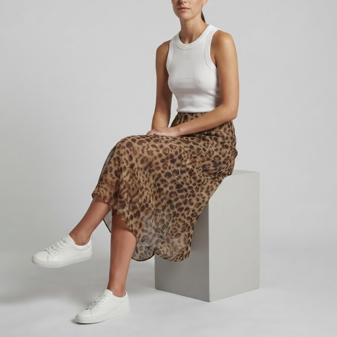 LILY | Skirt with leopard print