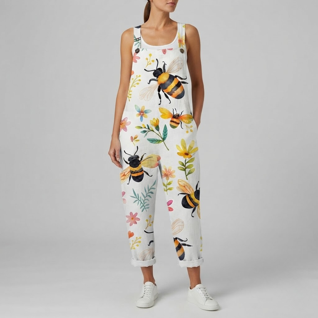 POPPY | Jumpsuit with bee and floral print