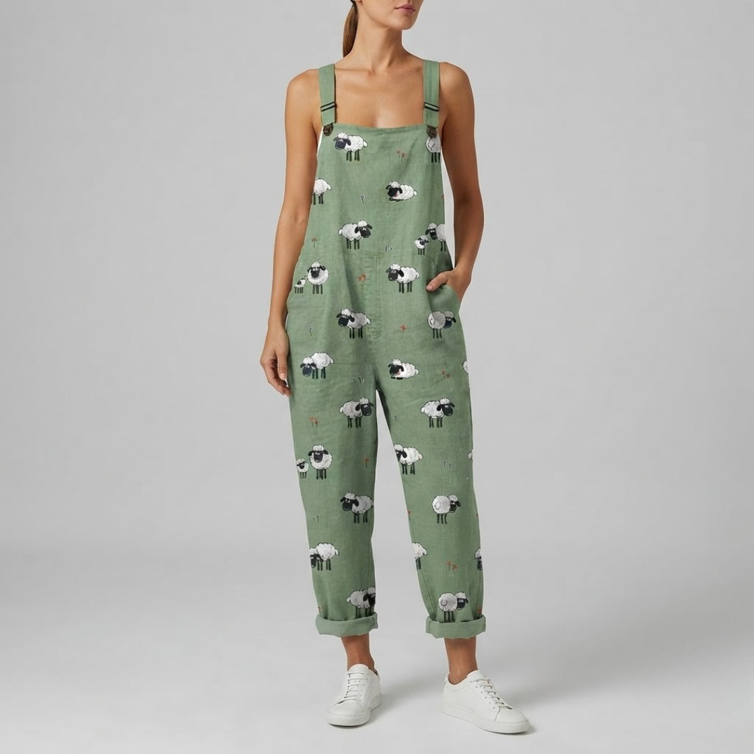 EVE | Dungaree jumpsuit with sheep print