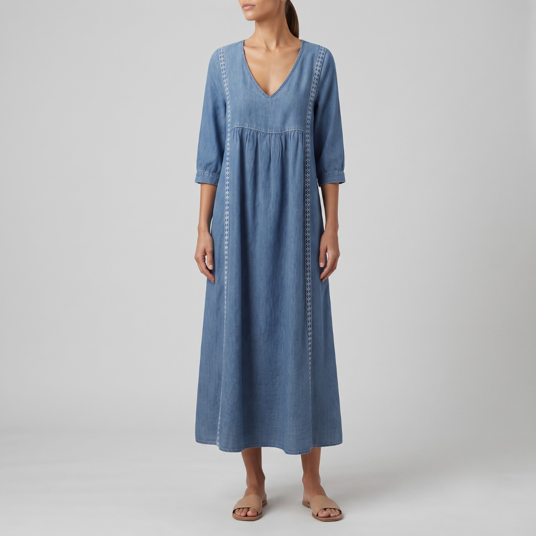ESTHER | Midi dress with V-neck
