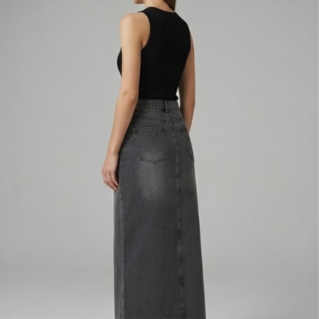 HARPER | Midi skirt with classic denim look