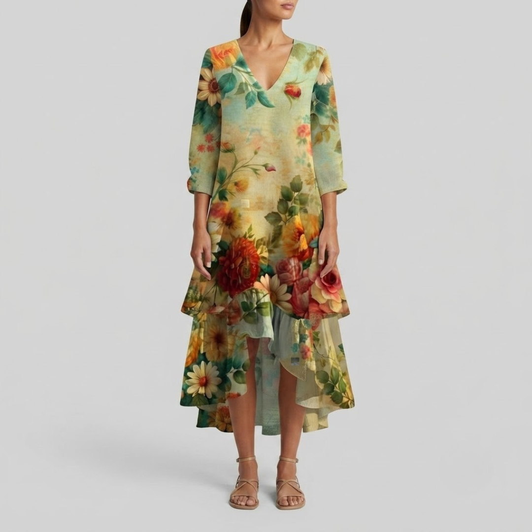 VALERY | Midi dress with floral print