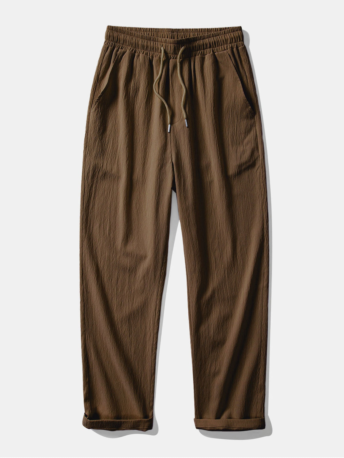 AVA | Straight-leg trousers with crinkle texture