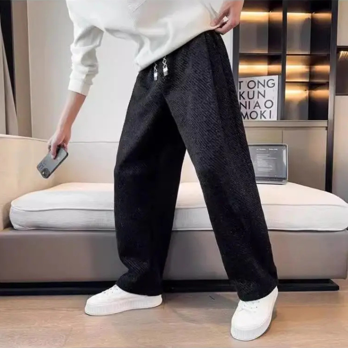 CALDER | Wide-leg trousers with drawstring waist