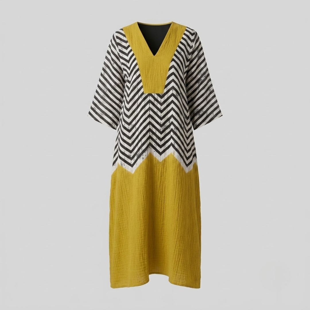 CLAIRE | Midi dress with artistic print