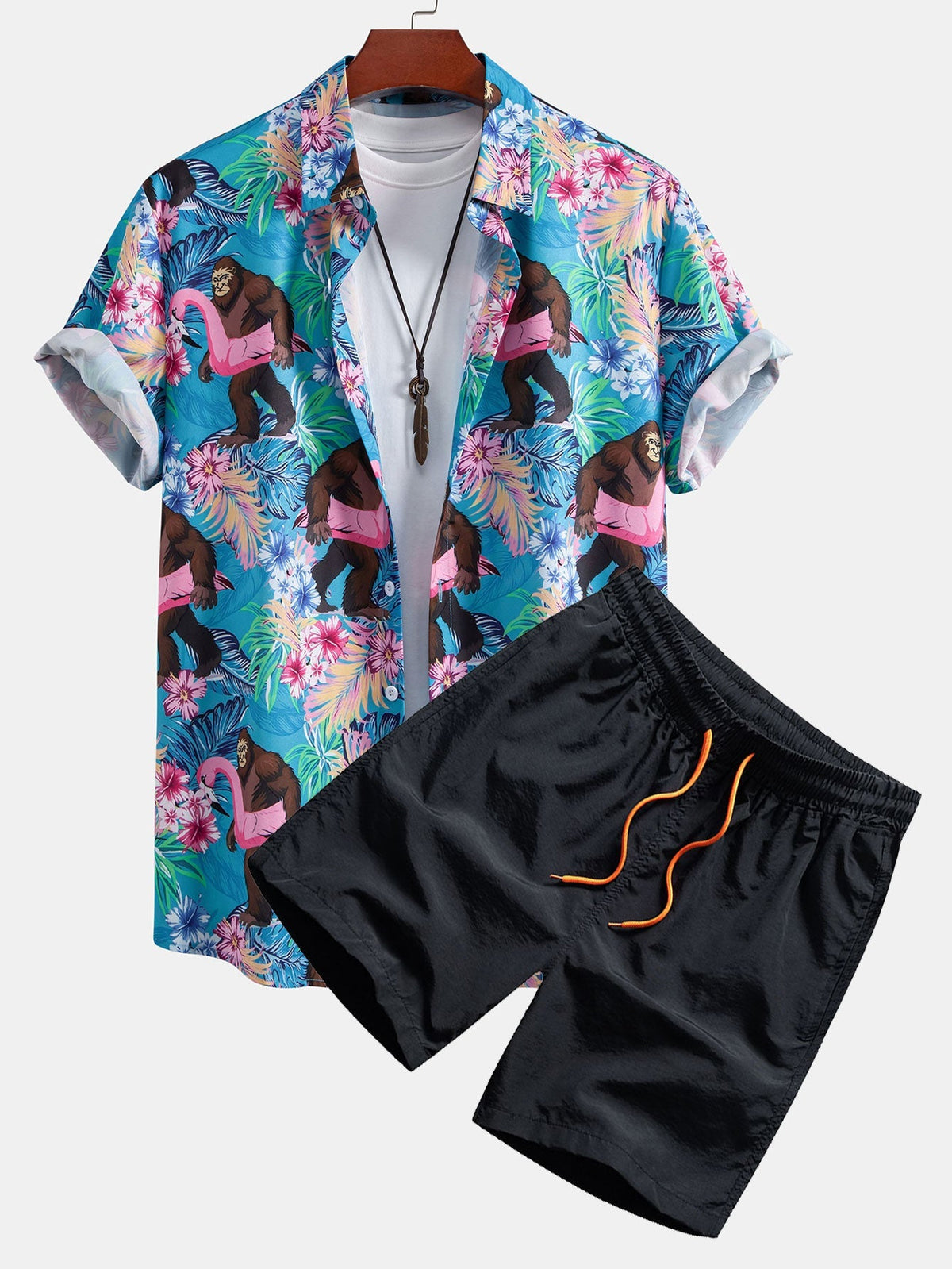 PHOEBE | Shirt and shorts set with all-over print