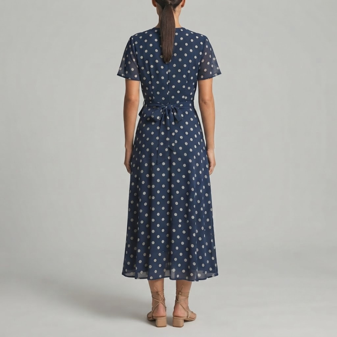 HARPER | Midi dress with polka dot print