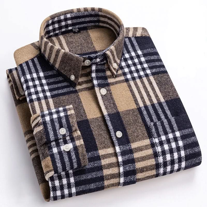 GRAYSON | Flannel shirt with button-down collar