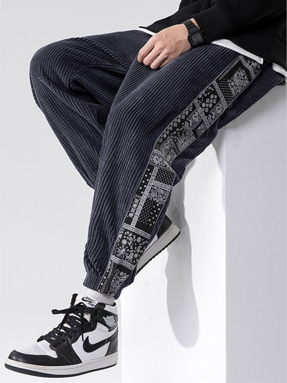 WILLIAM | Joggers with paisley side panel