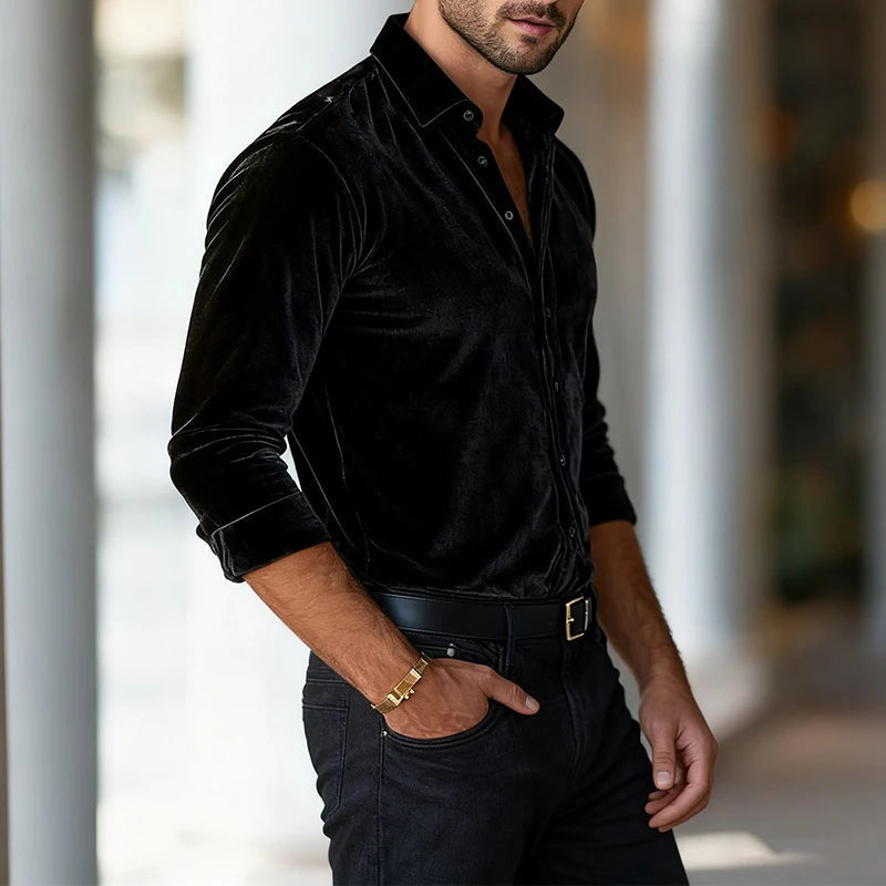 MASON | Button-up shirt in soft-touch fabric