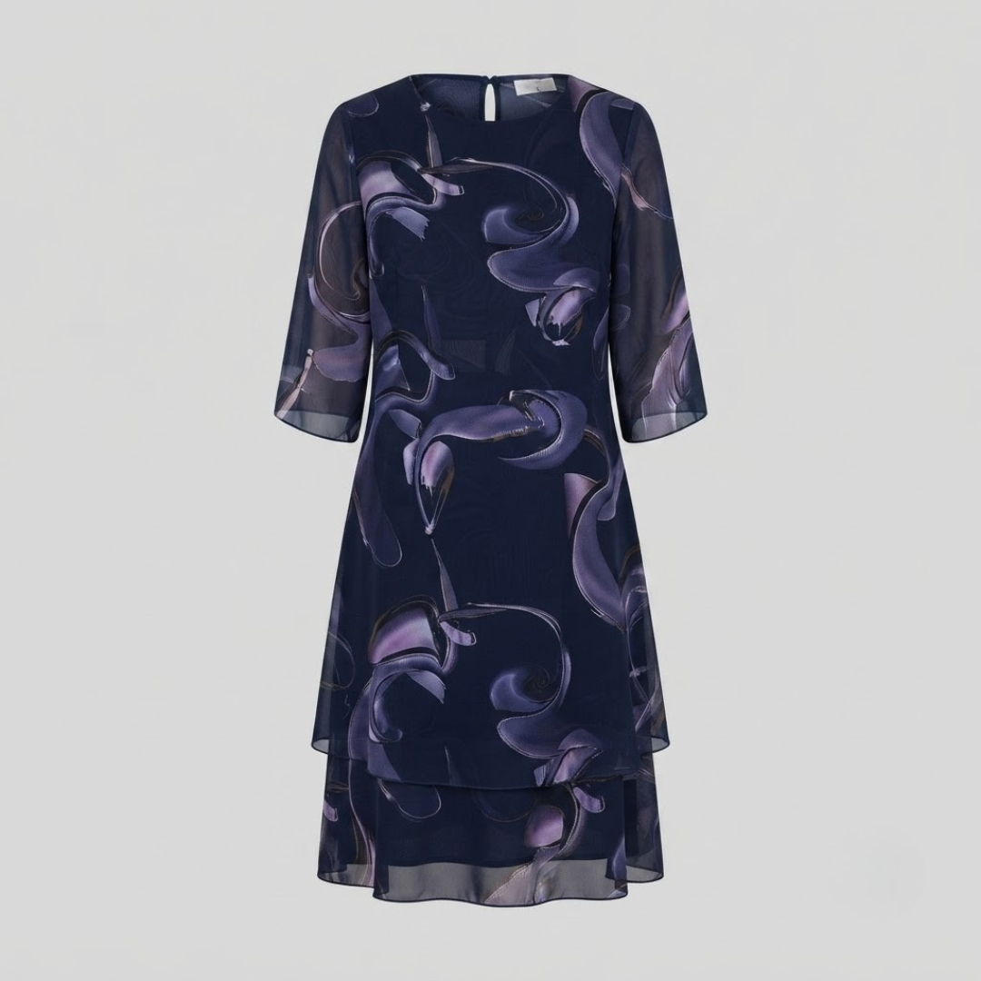 EMMA | Midi dress with swirl print