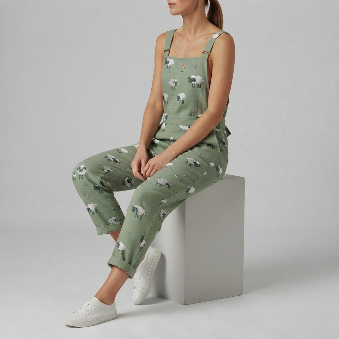 EVE | Dungaree jumpsuit with sheep print