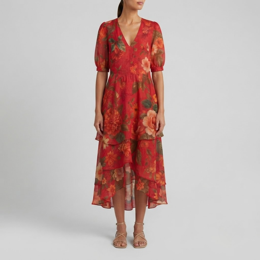 VALERY | Midi dress with floral print