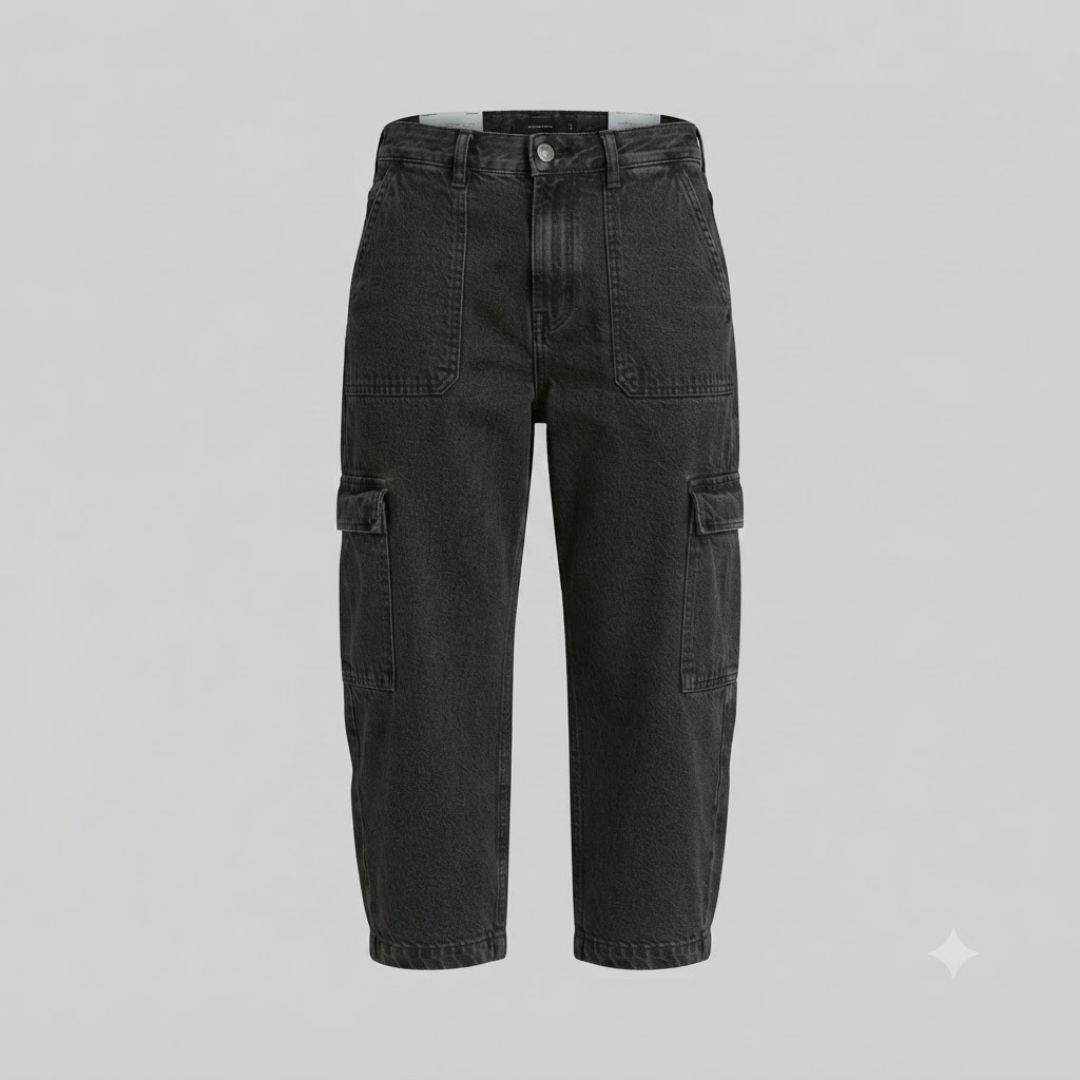 POPPY | Cropped cargo jeans with wide leg