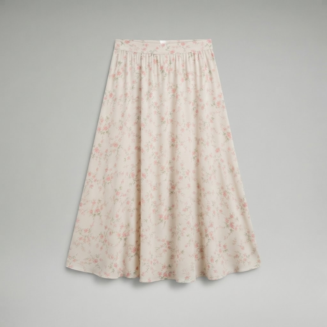 EVE | Skirt with floral pleated detail